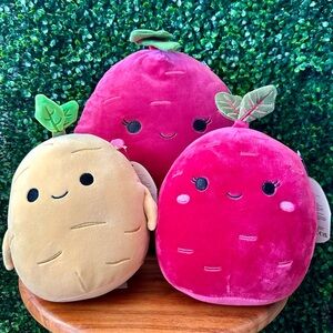 Claudia the Beet and Jyri the Ginseng Squishmallow Bundle